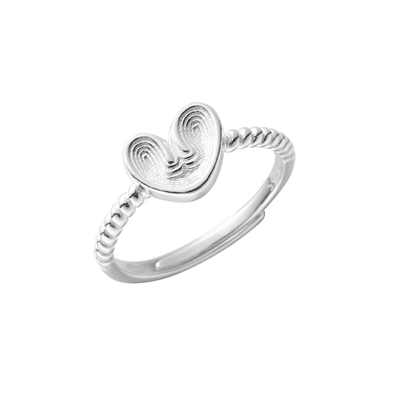 Women's Donut Sterling Sier Push-pull Color Design Rings