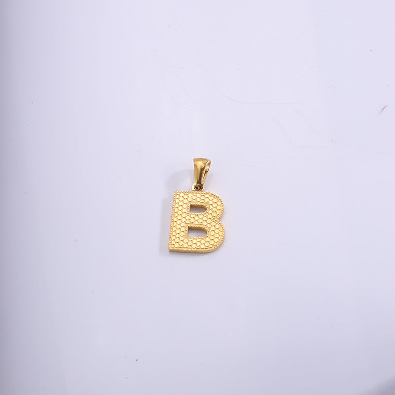 Plaid English Letter Titanium Steel Ornament Pendants