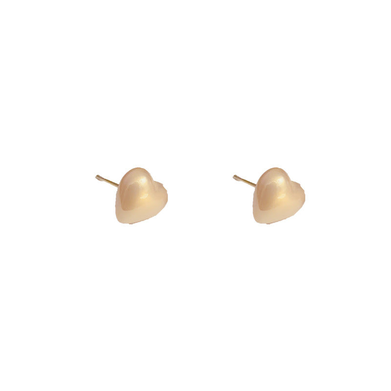 Love Flower Pearl Female Sier Needle Earrings