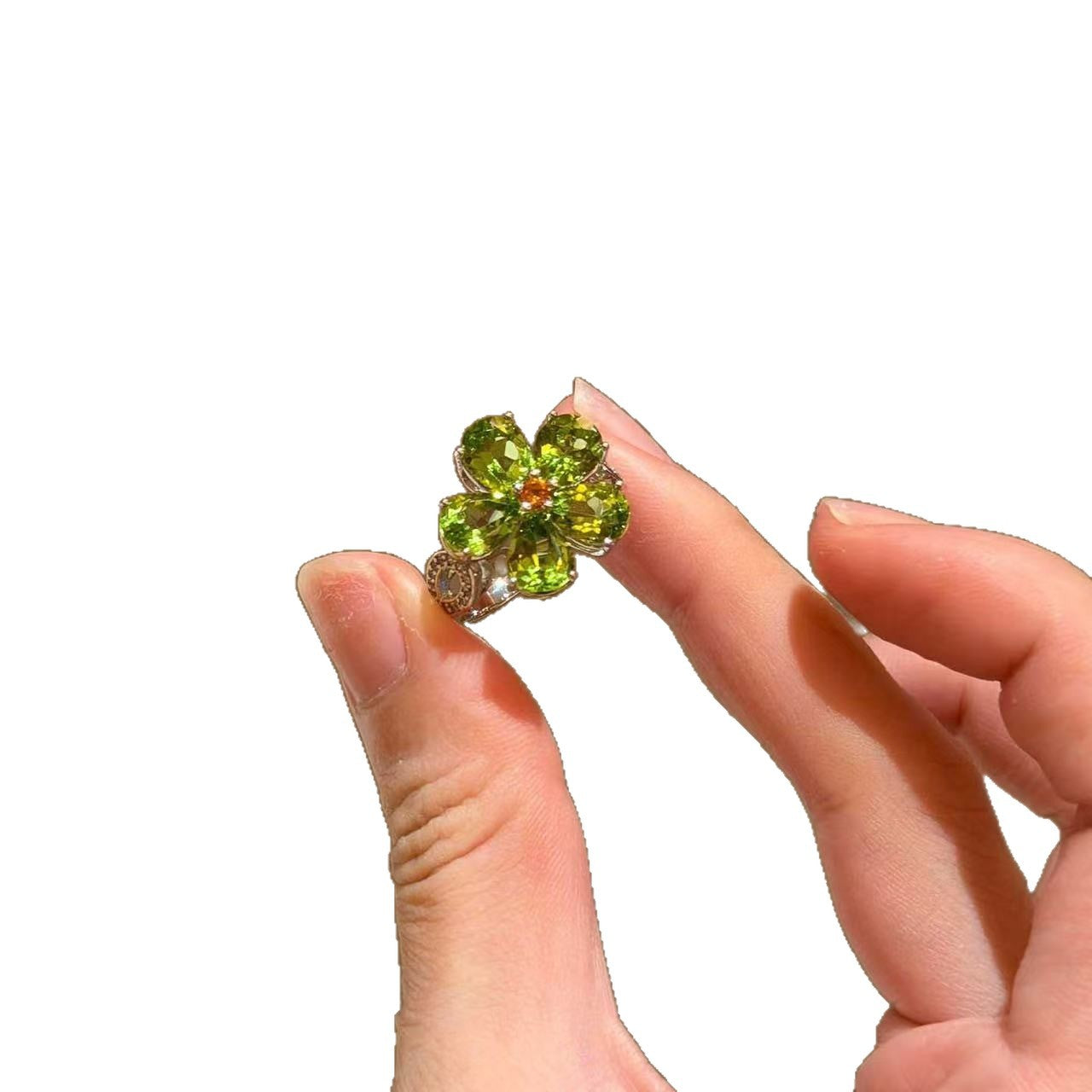 Shiny Diamond Flowers Design Unique Beautiful Good-looking Index Ring