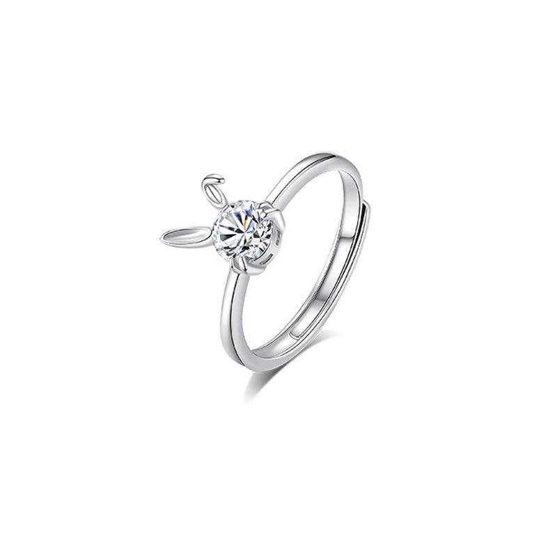 Women's & Men's Couple Pair Of Design High-grade Radish Rabbit Valentine's Rings