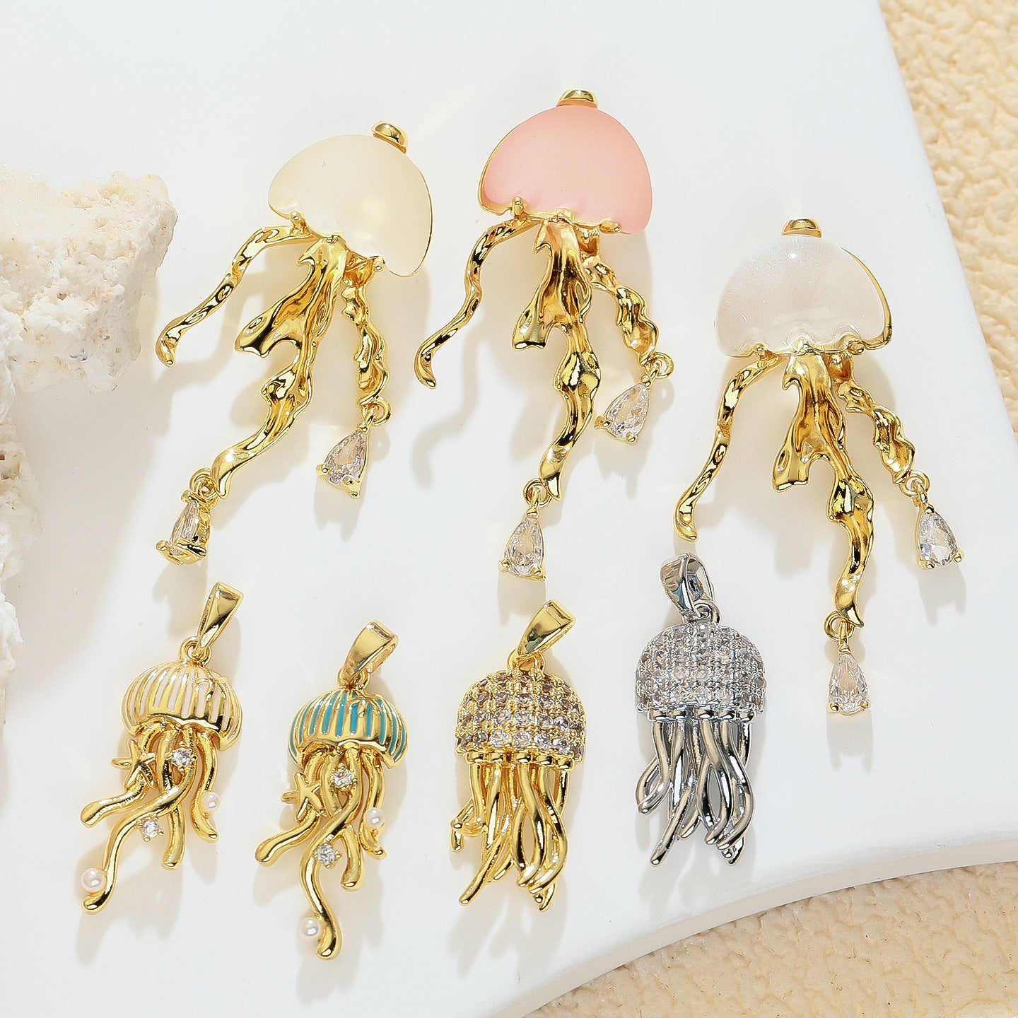 Ocean Series Dripping Jellyfish Niche Design Clavicle Necklaces