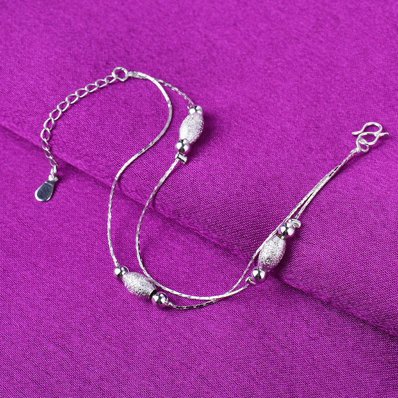 Plated Double Layer Light Bead Frosted Bracelet
