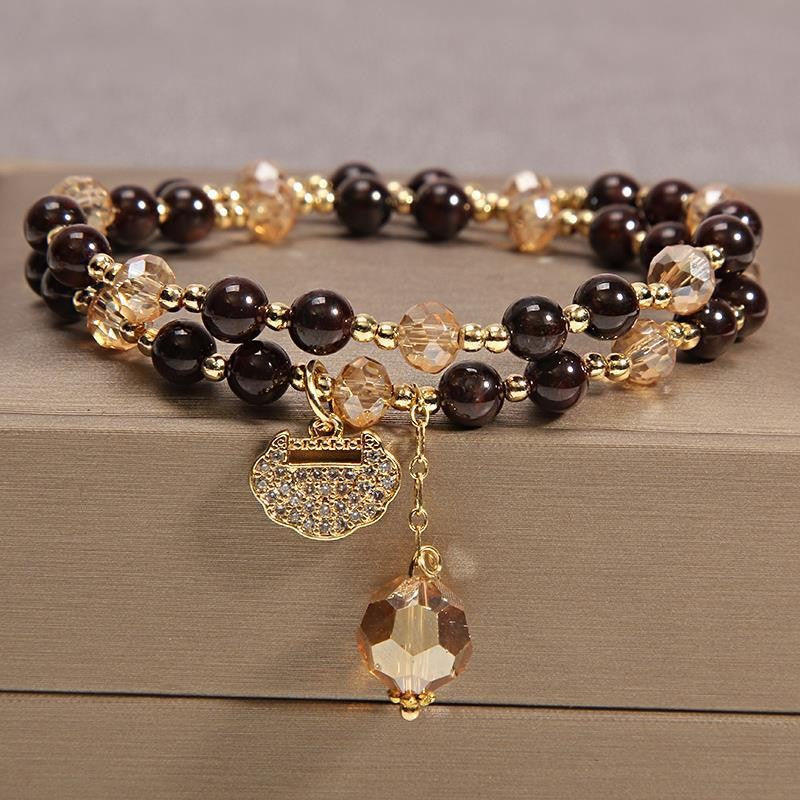 Women's Natural Garnet Crystal Jewelry Girlfriend Gifts Bracelets