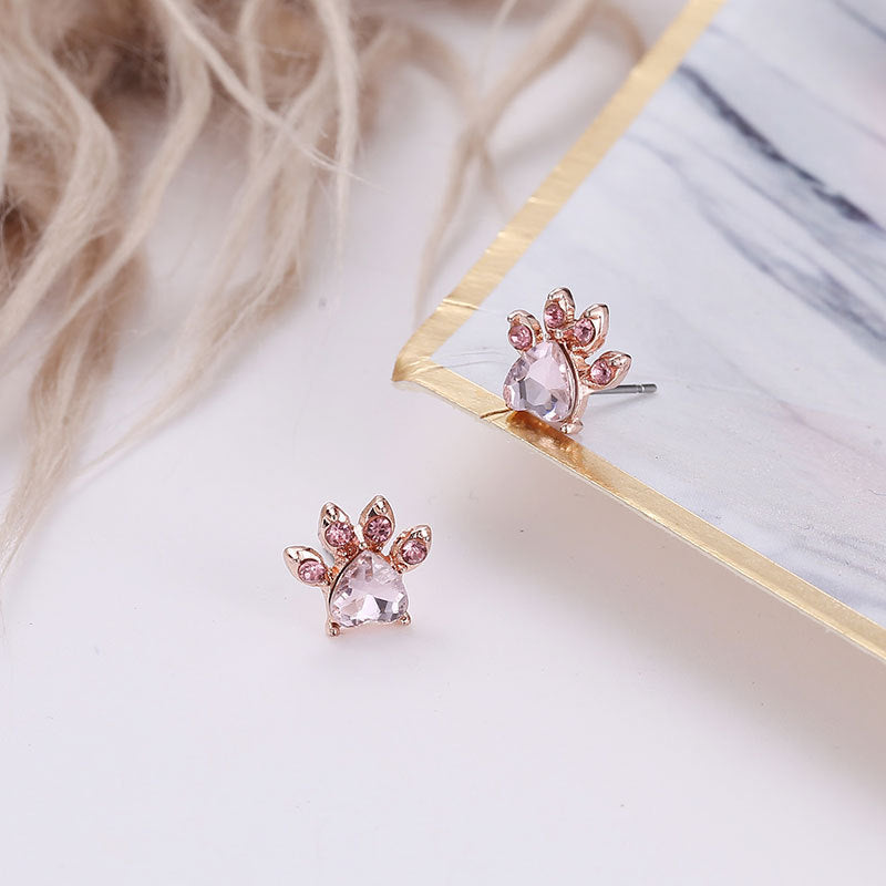Women's Cute Cartoon Cat's Paw Ear Cat Jewelry Set