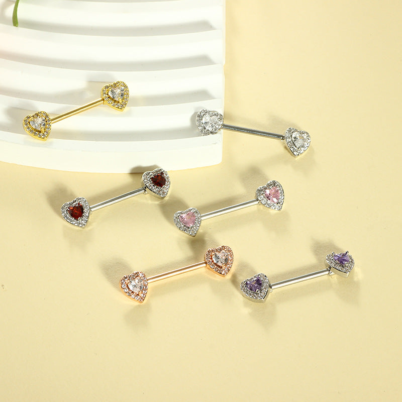 Nipple Stylish Piercing Adhesive Nail Tongue Pin Pairs Stud Earrings