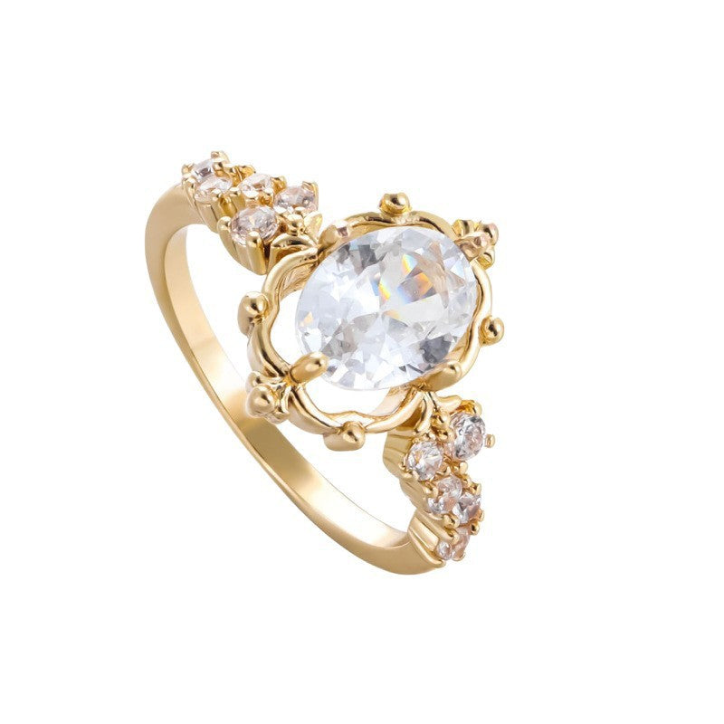 Women's Unique Exquisite Design Sense Copper Inlaid Rings