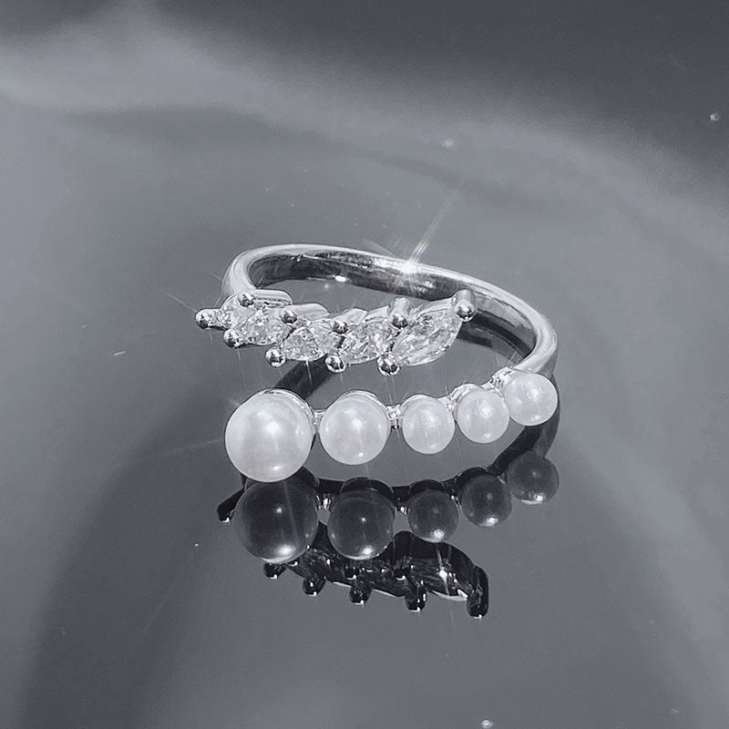 Gentle Match Open Pearl Cold Style Rings