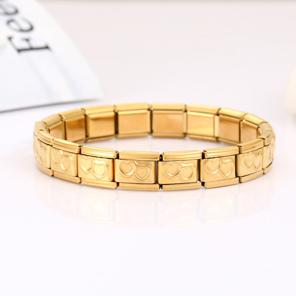 Stainless Steel Module Gold-plated Smiley Dolphin Bracelets