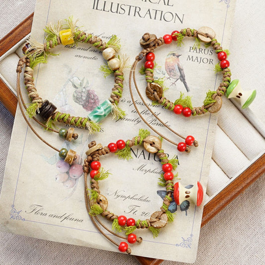 Live Studio Christmas Apple Art Woven Ceramic Carrying Strap Bracelet