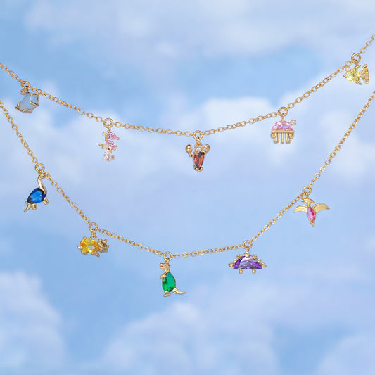 Dinosaur Clavicle Chain Gold Color Protection Necklaces