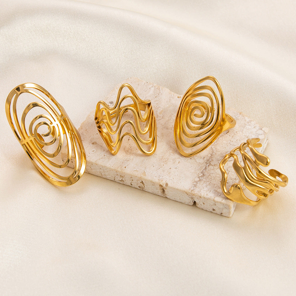 Oval Special Interest Light Luxury Exaggerated High-grade Rings