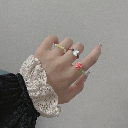 Style Natural Stone Beads Female Fashion Rings