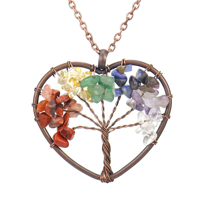 Copper Wire Winding Crystal Gravel Lucky Necklaces