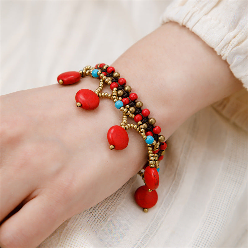 Tibetan Style Elephant Vintage Ethnic Hand Woven Rope Female Bracelets