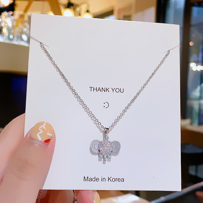 Auspicious Elephant Titanium Steel Female Niche Necklaces