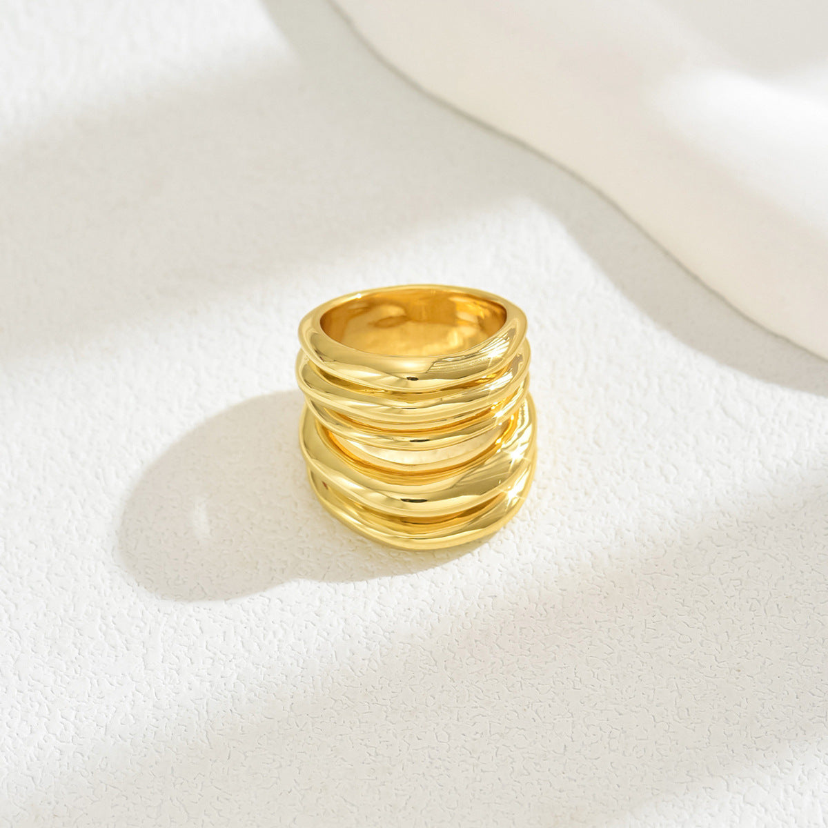 Simple Female Personality Line Design Irregular Rings