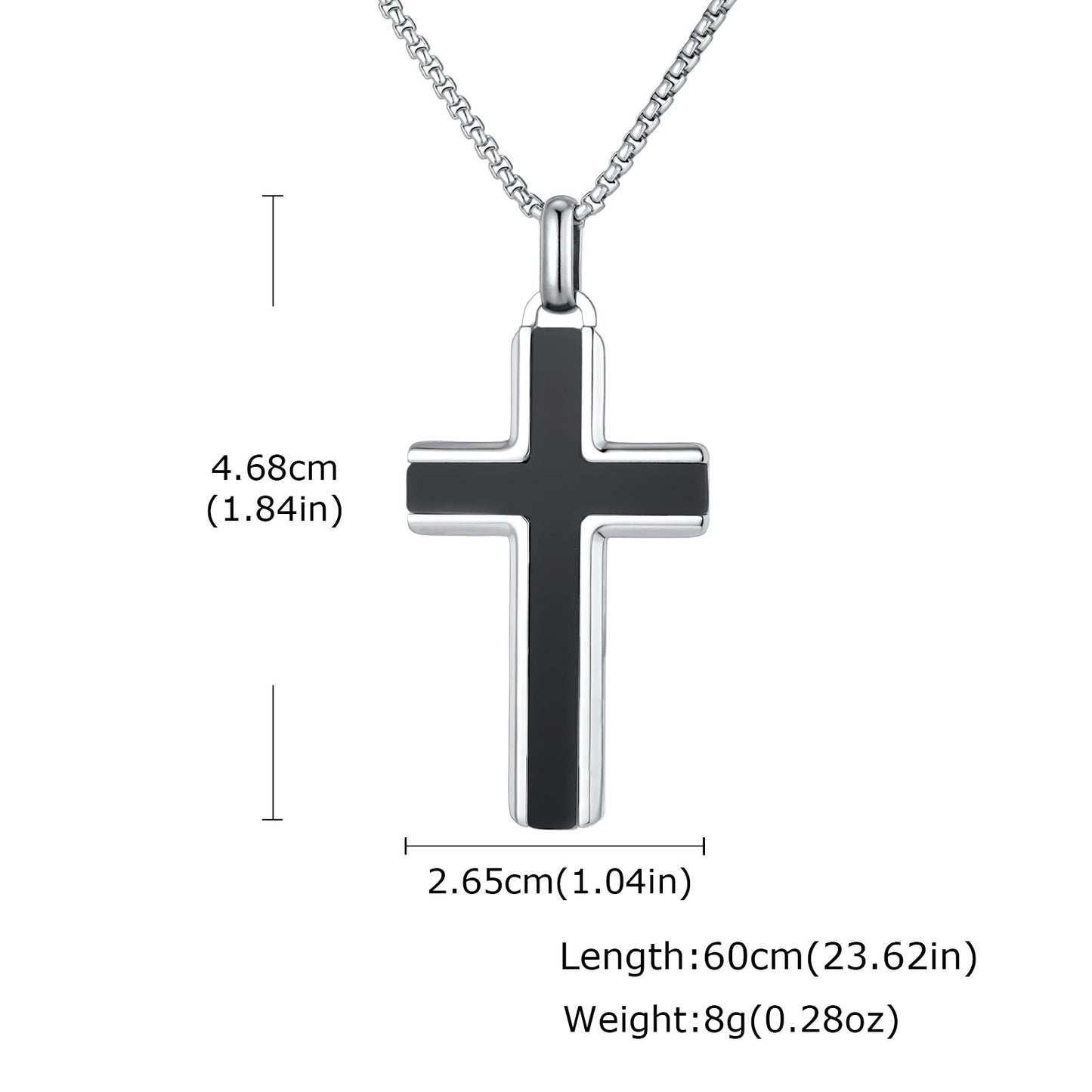 Man's Stainless Steel Cross Turquoise Natural Tiger Eye Sweater Pendant