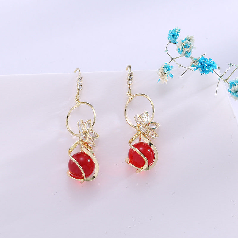 Unique Elegant Light Luxury Opal Female Earrings