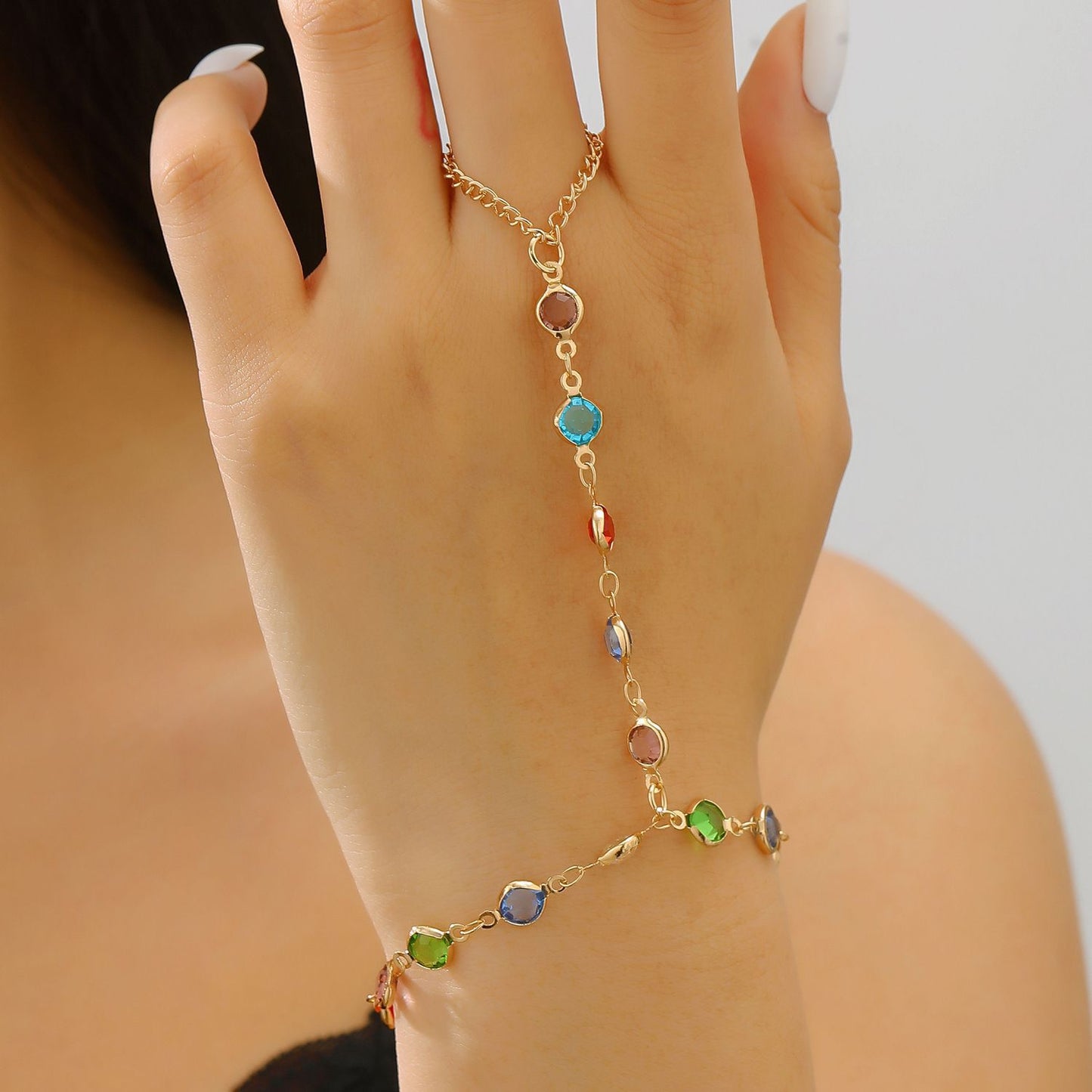 Butterfly Love Pearl Finger Hip Hop Exaggerated Bracelets