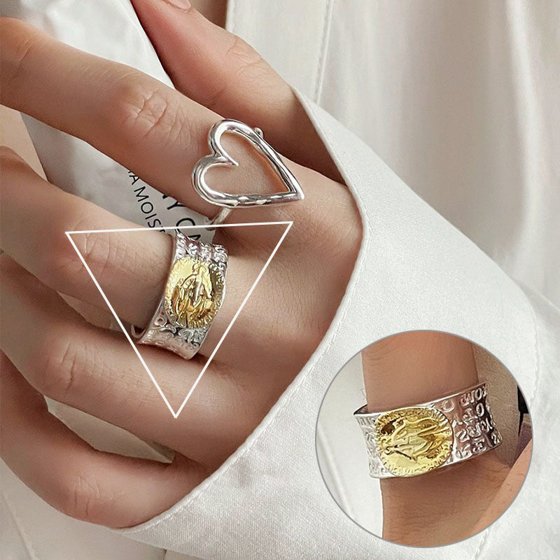 Dignified Geometric Lines Winding Sier Opening Rings