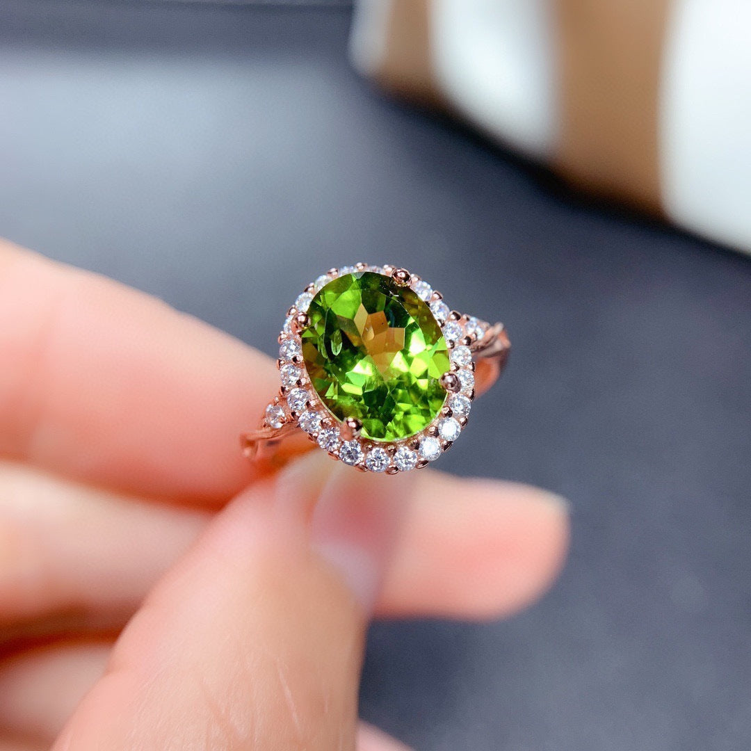 Broadcast Colored Gems Ornament Imitation Natural Topaz Rings