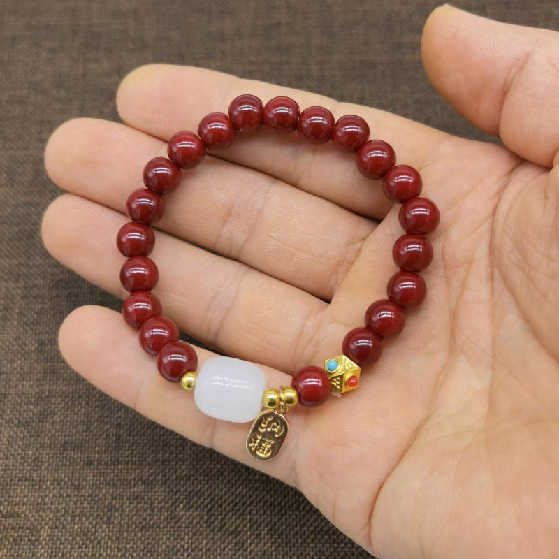 Women's Raw Ore Purple Gold Sand Cinnabar Bracelets