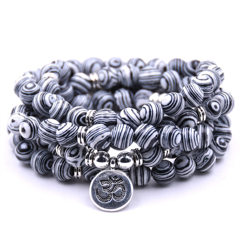 Women's Natural Stone Faith Inspirational Beads Elastic Bracelets