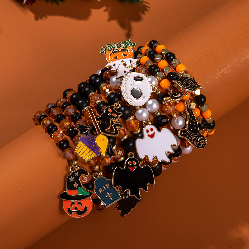 Halloween Acrylic English Dress Up Polymer Bracelets