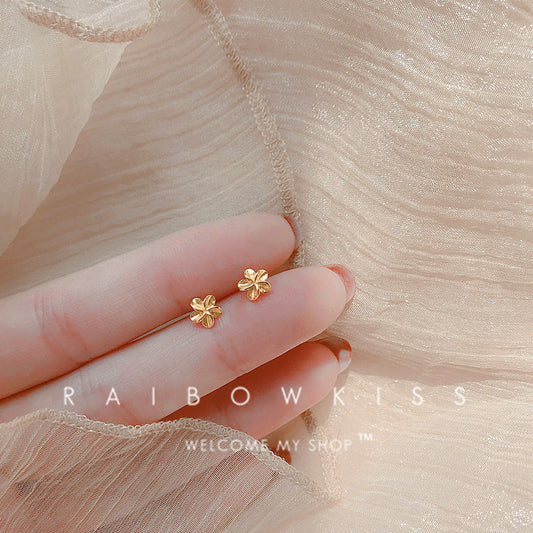 Flower Trendy Minimalist Design Small Short Earrings