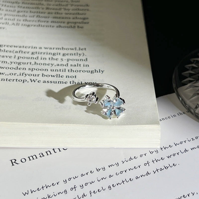 Flower Light Luxury Temperament Female Niche Summer Unique Design Sense Ring