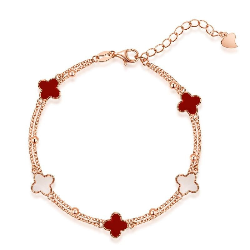 Sterling Sier Red Agate Birthday Gift Bracelets