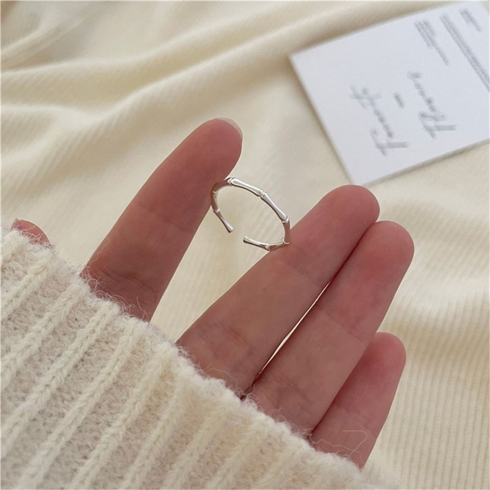 Women's Korean Style Simple Gemstone Sterling Sier Rings