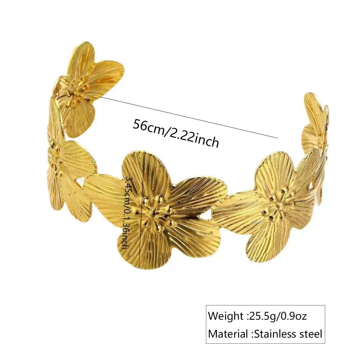 Steel Oil Dripping Cherry Special Interest Light Luxury Flowers Openings Bracelet