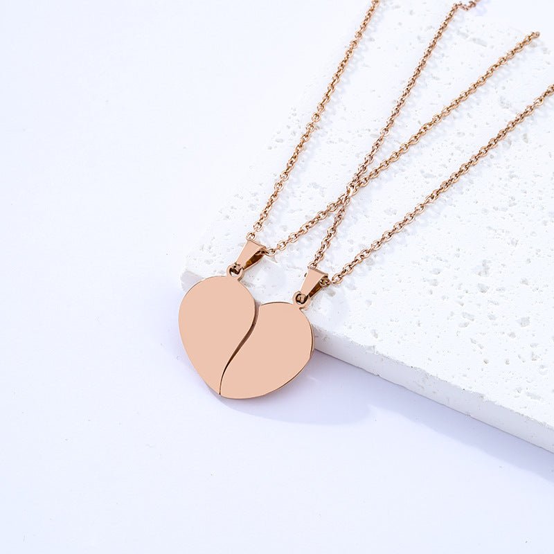 Half Heart Blank No Word Material Necklaces