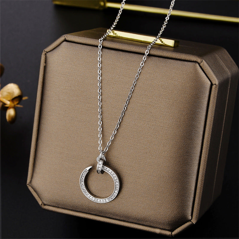 Steel Female Clavicle Chain Swan Clover Necklaces