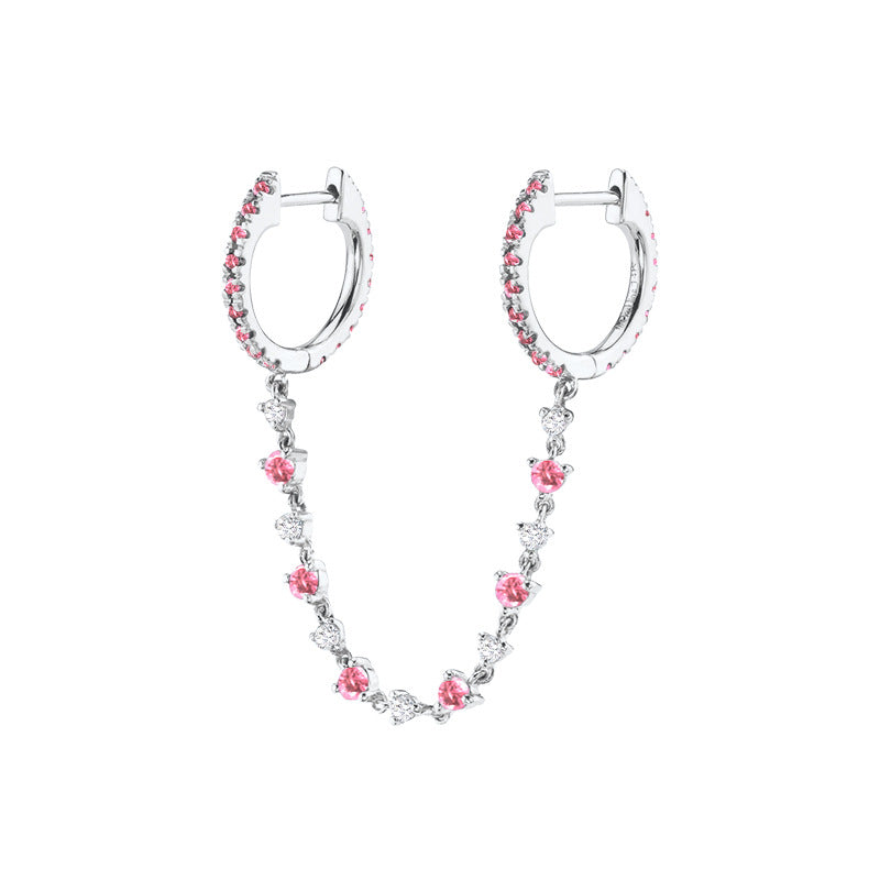Women's Diamond Ear Chain Double Clip Fashion Trend Eardrop Earrings