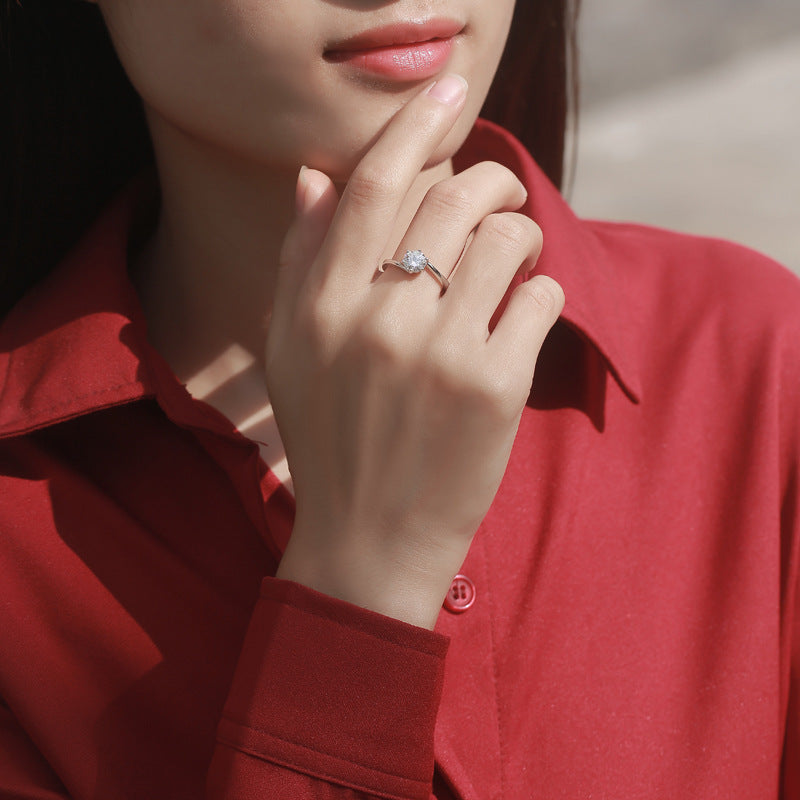 Sterling Sier With Moissanite Twisted Arm Rings