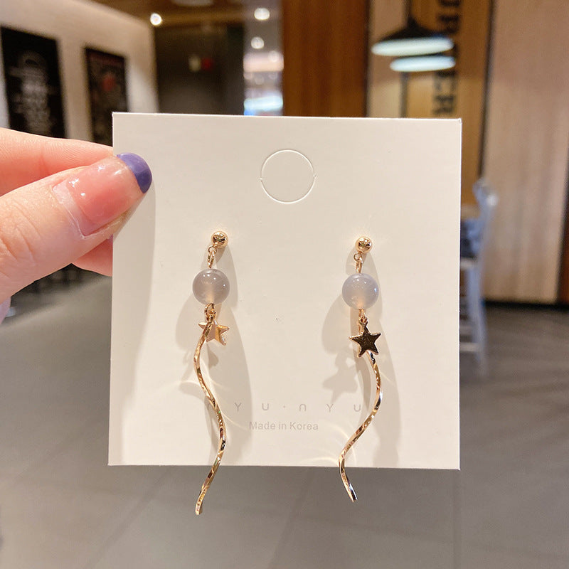 Light Luxury Sier Pin Pearl Niche Earrings