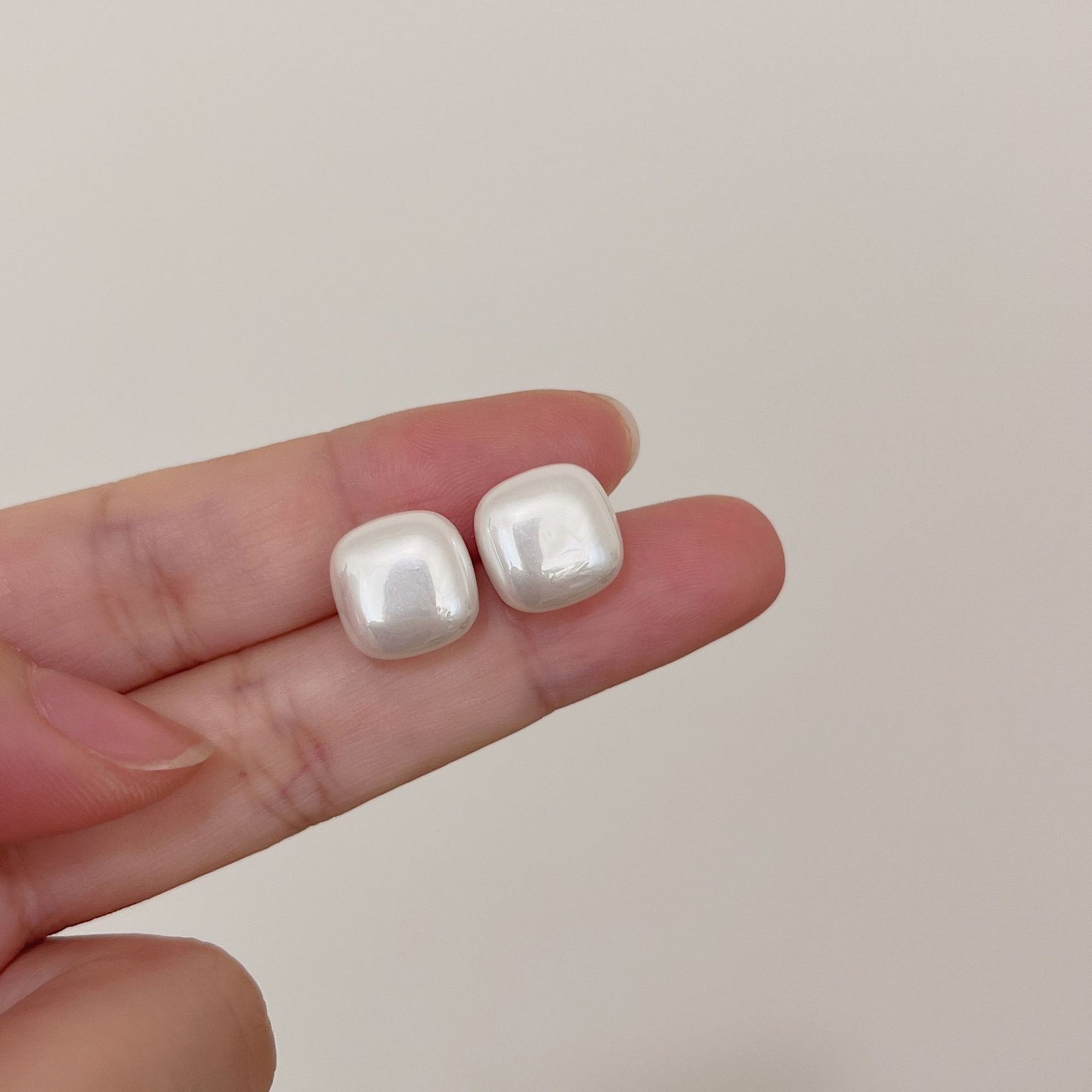 Korean Style Square Pearl Light Luxury Earrings
