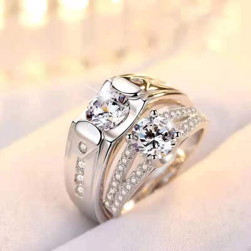 Women's & Men's Wedding Diamond Pair Get Girlfriends Birthday Rings