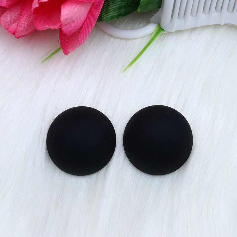 Color Round Circle Three-dimensional Spray Paint Simple Fashion Earrings