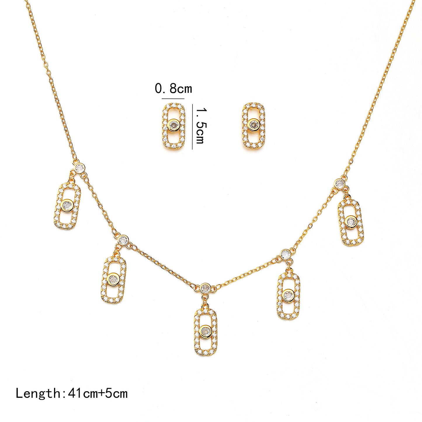 Copper Plated Real Gold Fashion Simple Geometric Light Luxury Necklaces