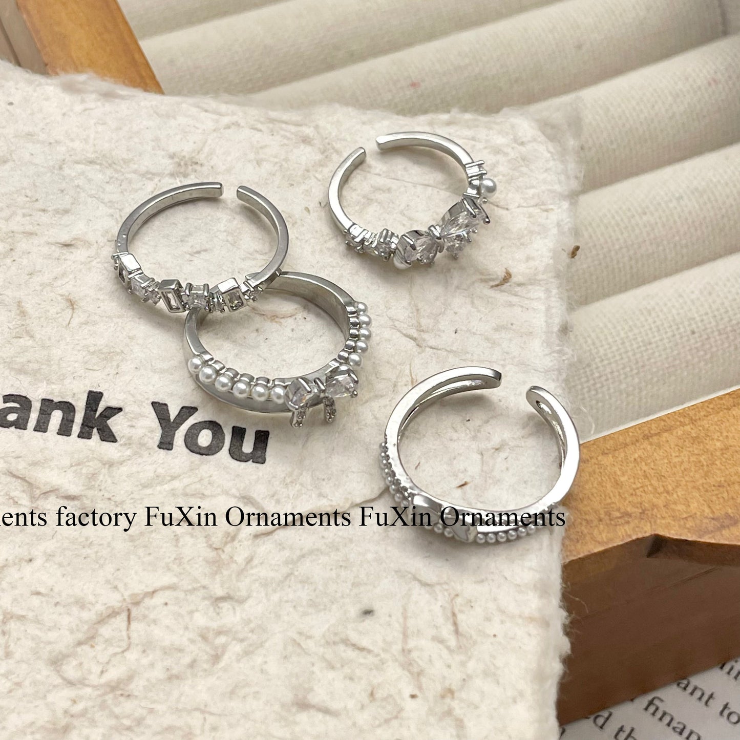 Open-end Female Design Delicate Super Shining Rings