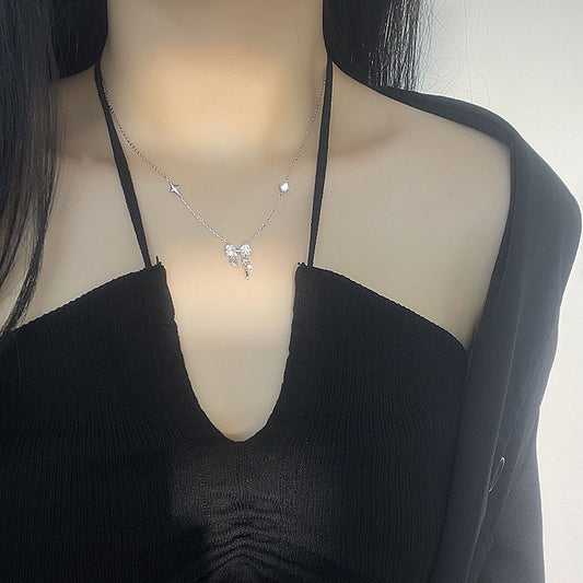 Women's Bow Star Day Night Light Luxury Necklaces