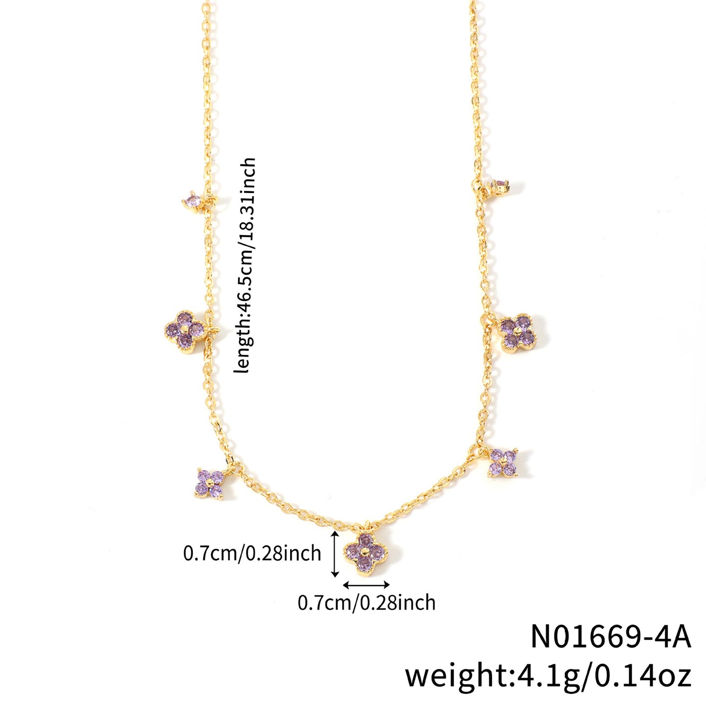 Flower-shaped Clavicle Chain Fashion Inlaid Zirconium Design Birthday Pendant