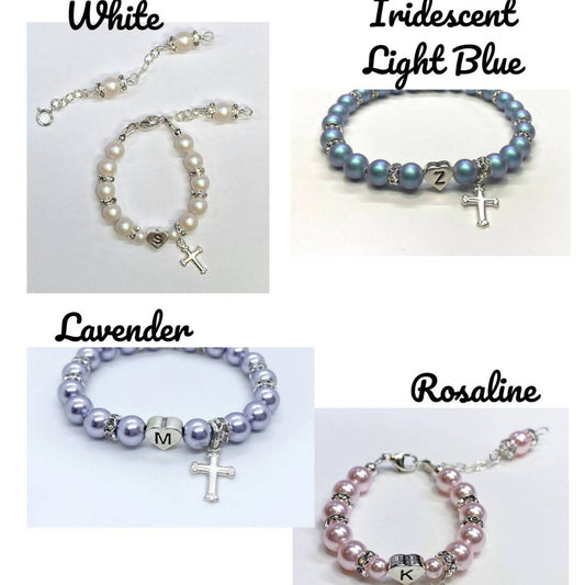 Gift Love Rhombus Bead Lettering Cross Bracelets