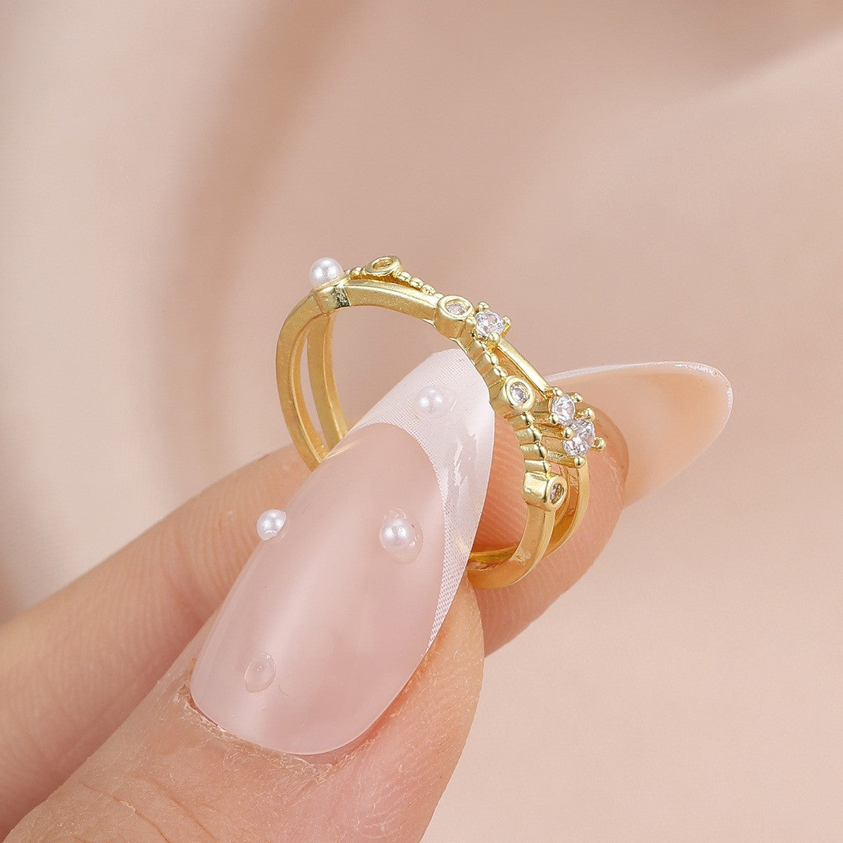 Style Moonstone Heart-shaped Open Lady Temperament Light Luxury Rings