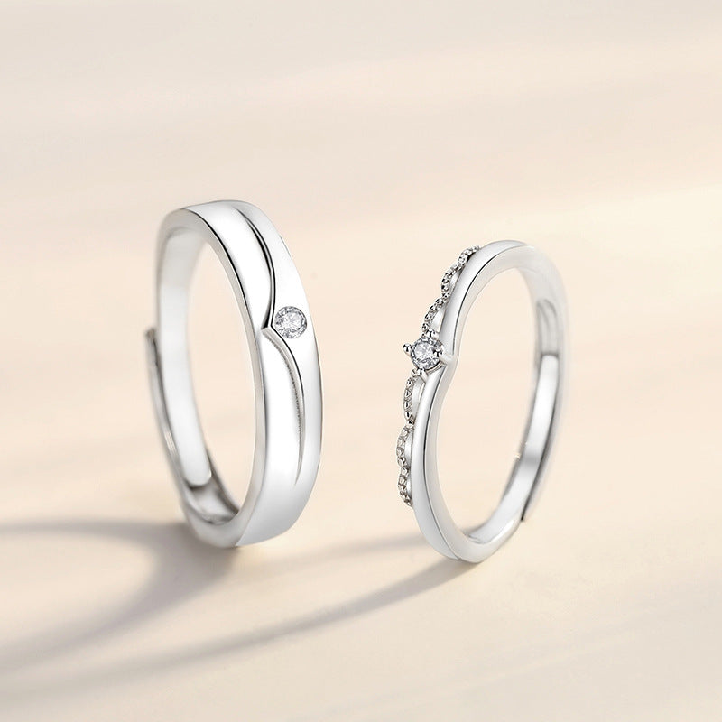 Women's & Men's One Pair Minority Simple Open Affordable Rings