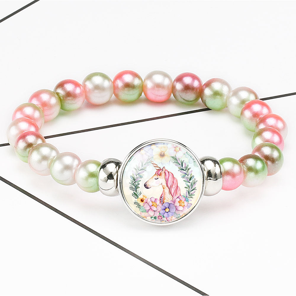 Children's Creative Cartoon Unicorn Telescopic Pegasus Rainbow Bracelets